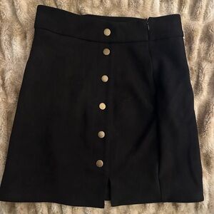Hyfve faux black suede snap skirt, size XS.